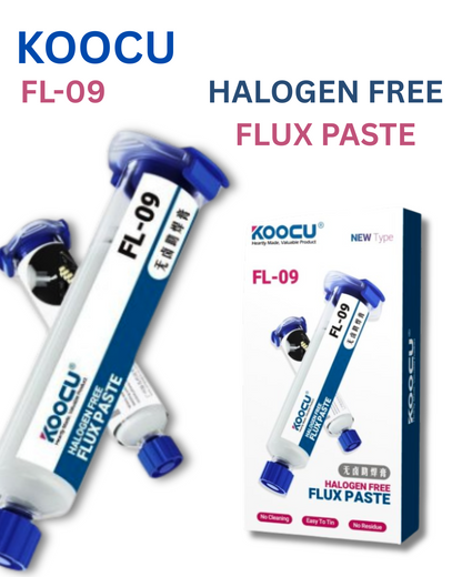 KOOCU FL-09 No-clean Halogen-free Soldering Flux Paste, Flux for Soldering, BGA Electronics Solder Flux for Repair and rework (10mL Syringe)