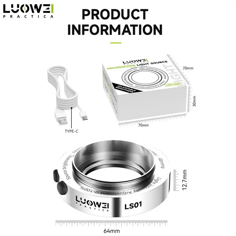 Luowei LS01 Microscope LED Light Dust Specular Light Source Bright Microscope Lamp