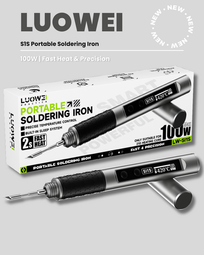 LUOWEI S1S Portable Soldering Iron – 100W | Fast Heat & Precision