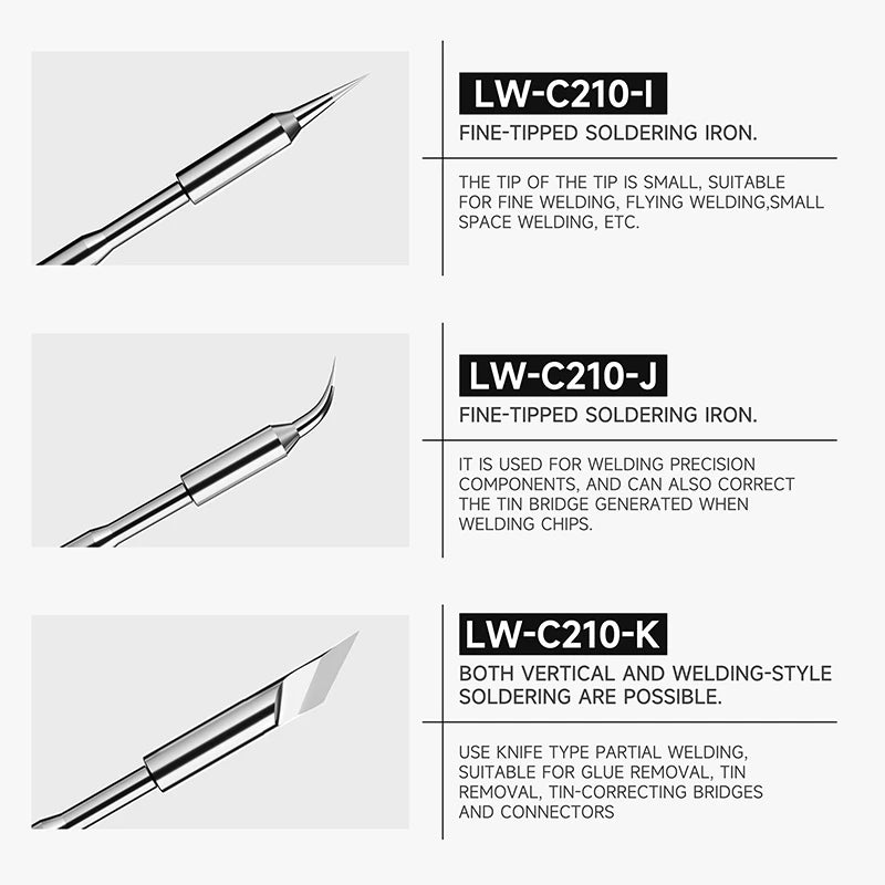 Luowei LW-C210-K  Lead Free Soldering Iron TIP For Aifen Sugon JBC Mechanic etc.