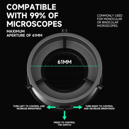 Luowei LW-LS02 64 LED Beads Caliber 61mm Microscope Polarized Ring Light Source