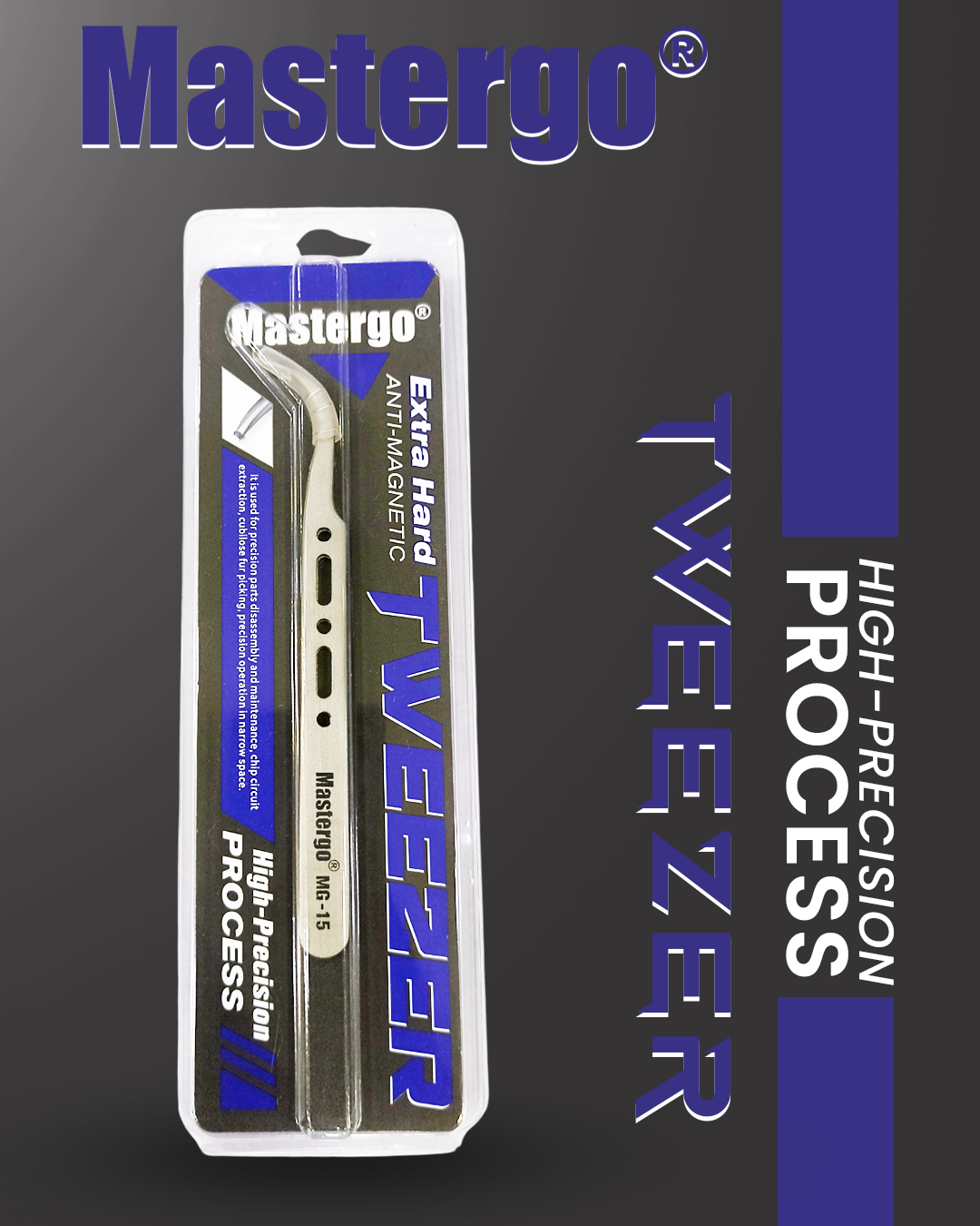 MASTERGO MG-15 Anti-Magnetic, Extra Hard Bend Tweezer