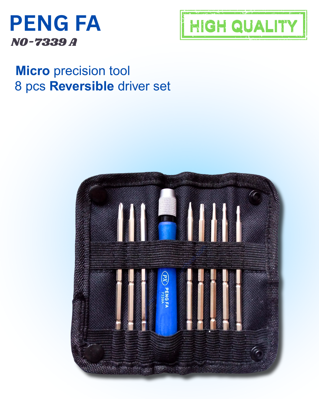 Category: Mobile Screw Driver & Tools Kit PX7339 Peng Fa Toolkit 9 Pcs High Quality 8 Bits Both Sides