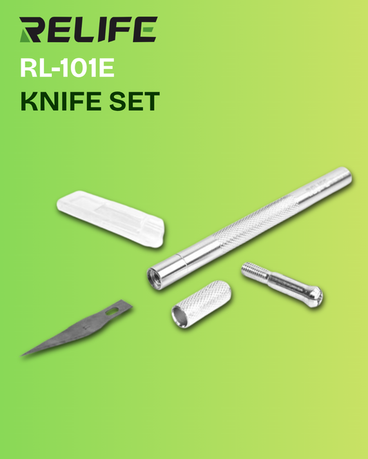Relife RL-101E Aluminum Alloy Material 6 Blades Knife Set for Removing Glue Engraving Filming
