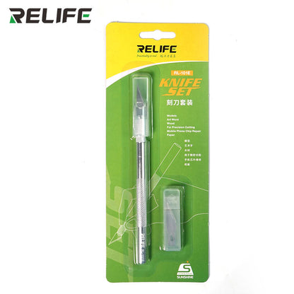 Relife RL-101E Aluminum Alloy Material 6 Blades Knife Set for Removing Glue Engraving Filming