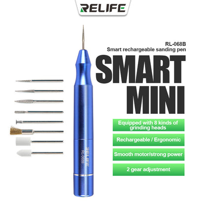 RELIFE RL-068B Wireless Charging Smart Rechargeable Sanding Pen Tool for Lattice Cutting IC Grinding Motherboard Polished Repair