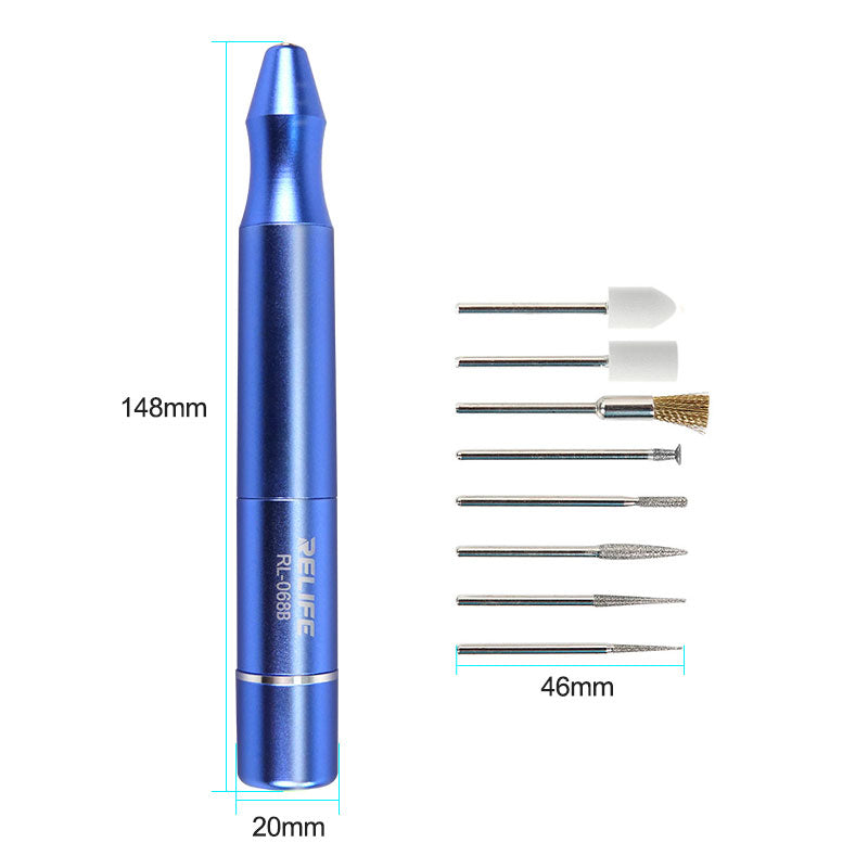 RELIFE RL-068B Wireless Charging Smart Rechargeable Sanding Pen Tool for Lattice Cutting IC Grinding Motherboard Polished Repair