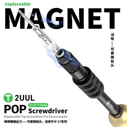 2uul SD87 POP Screwdriver Replaceable Tip Screwdriver for iPhone 17 Series