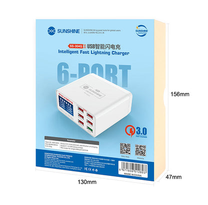 SS-304Q 6-Port USB FAST CHARGER