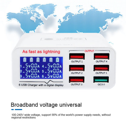 SS-304Q 6-Port USB FAST CHARGER