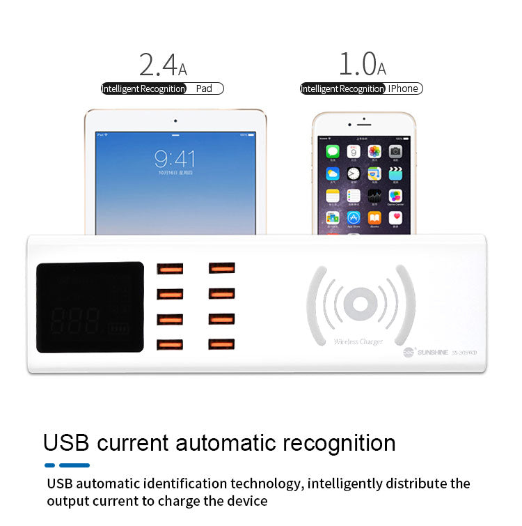 SUNSHINE SS-309WD 8 PORT WIRELESS CHARGER