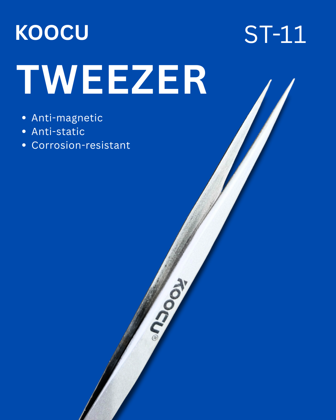 Koocu ST-11 Stainless Steel Precision Tweezer for Mobile Phone Repair