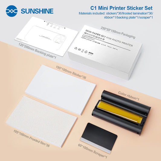 SUNSHINE C1 MINI mobile phone color film printer with sticker set 110V/220V