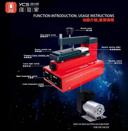 YCS Mobile Phone LCD Screen Separator Machine Curved Screen Frame Removal Electric Clamp Frame Bonding Screen Pressing Machine Sale! 2%