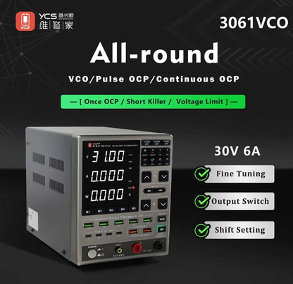 YCS 3061 VCO Adjustable DC Power Supply 30V 6A with OCP Protection for Phone Repair Digital Multifunctional Voltage Current Test