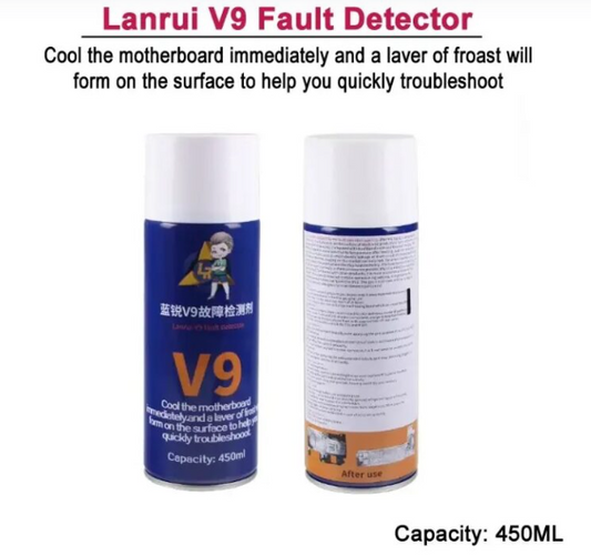 Lanrui V9 Fault Detector Freeze Spray 450ML – Instant Cooling Spray for Mobile Motherboard Short Circuit Detection