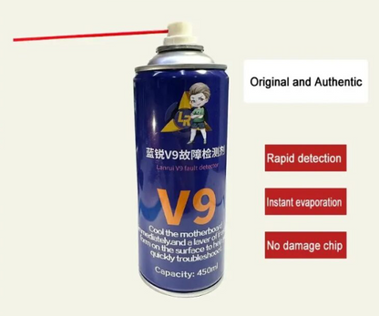 Lanrui V9 Fault Detector Freeze Spray 450ML – Instant Cooling Spray for Mobile Motherboard Short Circuit Detection