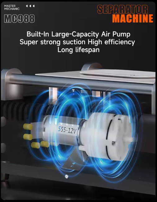 MECHANIC MC 988 Built-in Vacuum Pump Phone Touch Screen Disassemble Repair Tool LCD Separator Machine for Samsung iPhone Repair