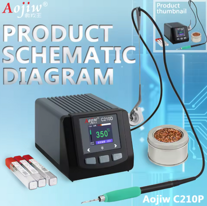 Aojiw C210D Precision Digital Display Thermostatic Welding Station New Mobile Notebook Repair Soldering Iron Transformer Core