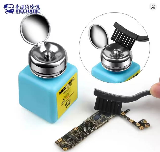 MECHANIC TZ01 Liquid Alcohol Bottle Press Pumping ESD Fluid Dispenser Metal Cap Plastic Container for PCB Motherboard Clean Tool