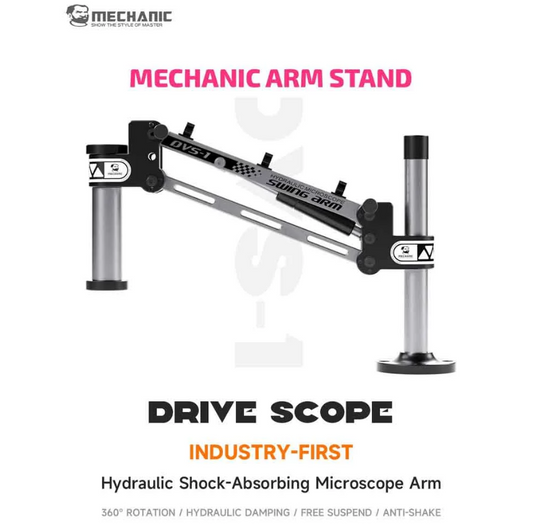 MECHANIC DVS-1 Microscope Hydraulic Shock-Absorbing Swing Arm Stand Compatible with Most Microscope Mainboard PCB Repair Tool