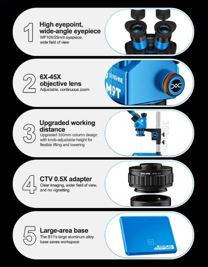 SUNSHINE M9T-B11 trinocular stereo microscope