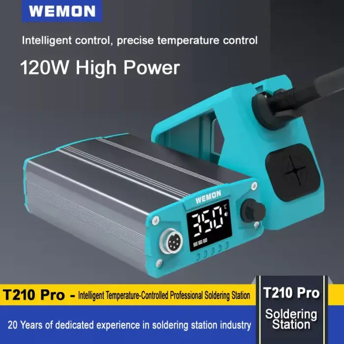 WEMON T210 Pro Soldering Iron Station 120W High Power Digital Display PID Temperature Control Soldering Iron With T210 handle