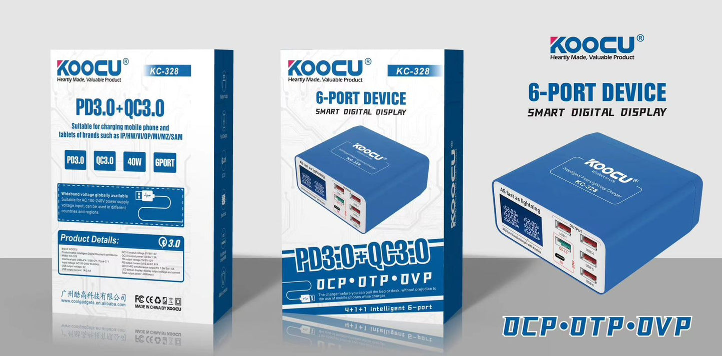 KOOCU KC-328 6 PORT USB CHARGER