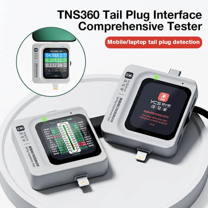 YCS TNS360 Tail Plug Comprehensive Tester Support iPhone & Type-C For Mobile Phone / Laptop