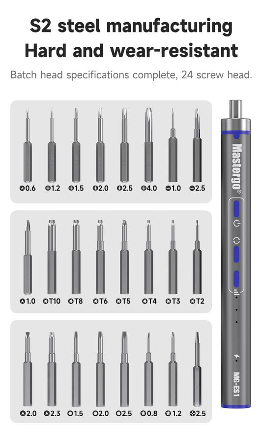 Mastergo MG-ES1 Electric Screwdriver set with 24 Bits