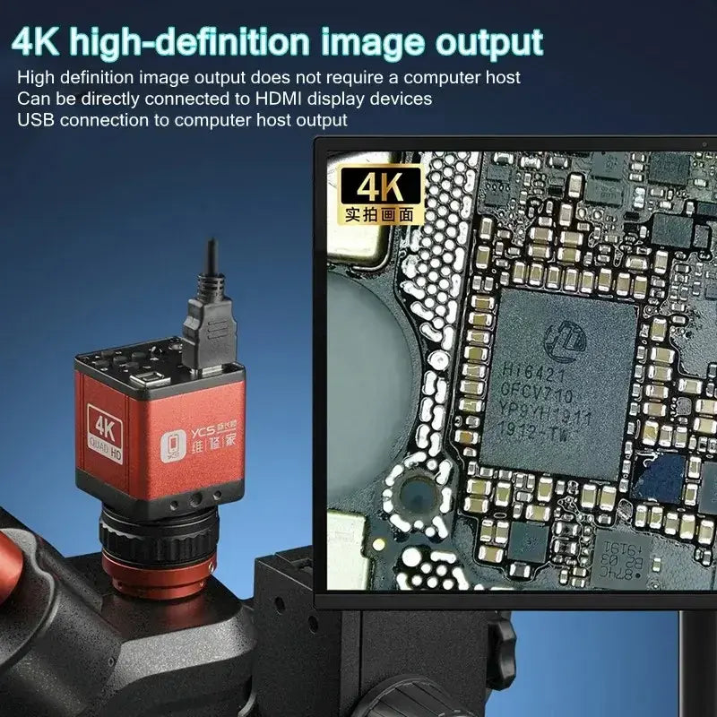 YCS 4K HD Microscope Camera for Mobile Phone Motherboard Repair and Inspection