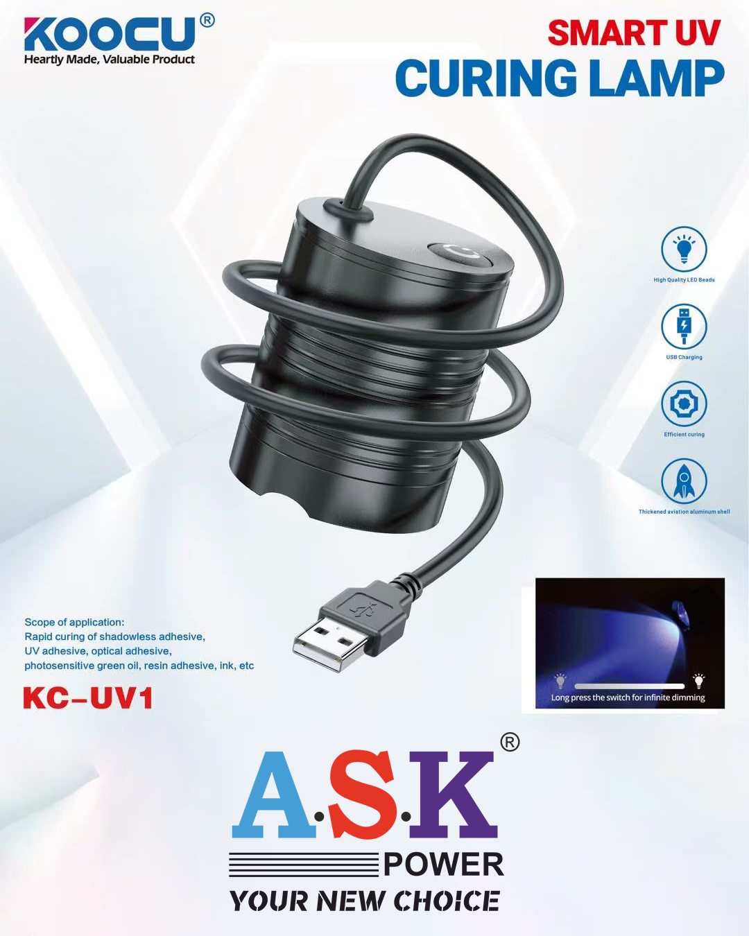 Koocu KC-UV3 Smart Dual-core UV Curing Lamp