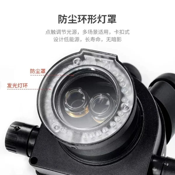 YCS 1S MAX HD Trinocular Microscope with Extra Large Base 7-45 Zoom10X/20 high eyepoint wide angle eyepiece YCS Microscope Tools