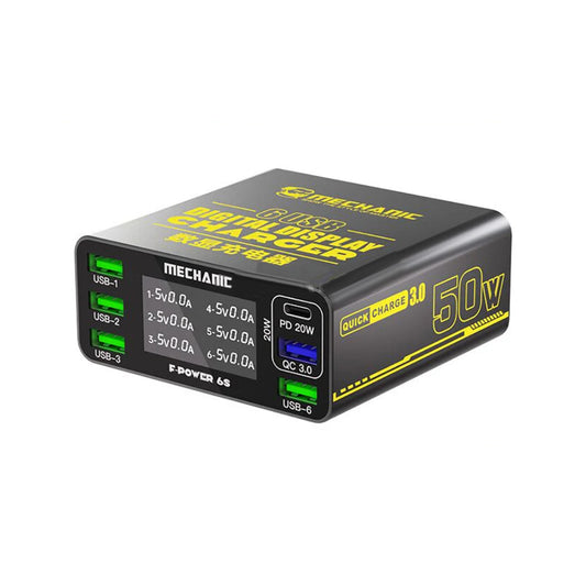 Mechanic F-Power 6S Series 6-Ports USB QC3.0 Charger (50W)