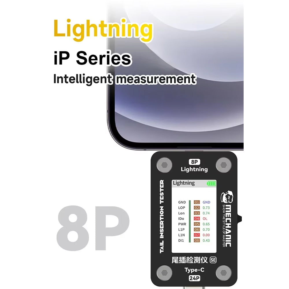 Mechanic T-824 SE Type-C to Lightning High Precision Digital Display Tail Insertion Tester