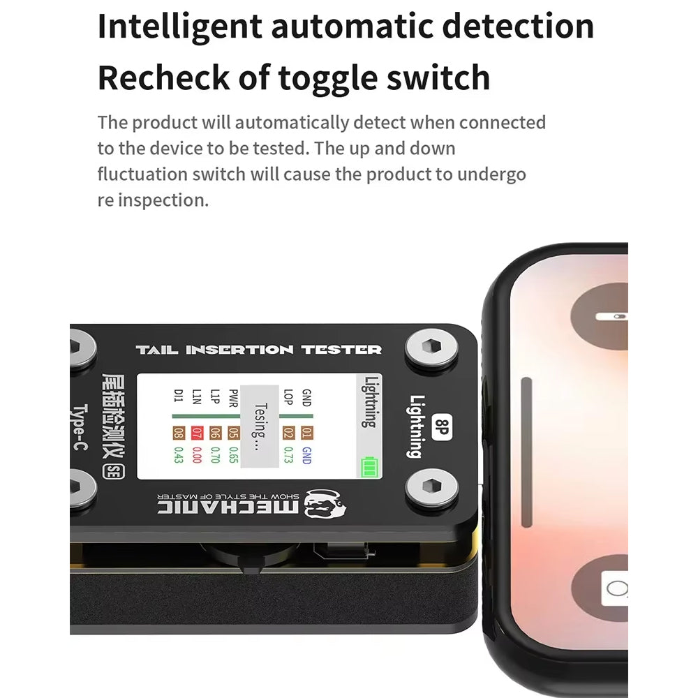 Mechanic T-824 SE Type-C to Lightning High Precision Digital Display Tail Insertion Tester