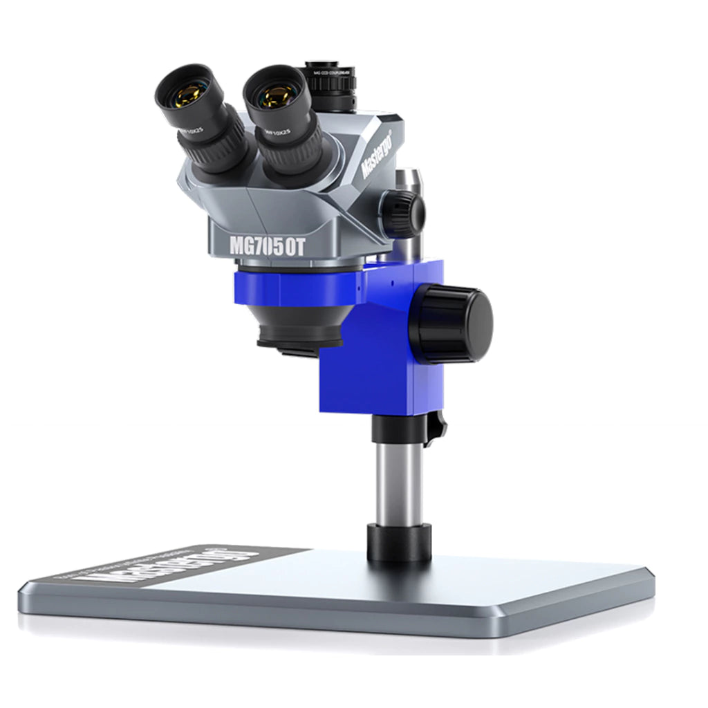 MASTERGO MG7050T-B11 (1:7.1 high zoom ratio-3D Continuous Zoom) 7X~50X trinocular Stereo Microscope