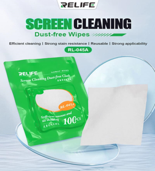 Relife Rl-045a 100pcs Screen Cleaning Dust-Free Cloth