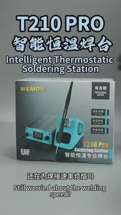 WEMON T210 Pro Soldering Iron Station 120W High Power Digital Display PID Temperature Control Soldering Iron With T210 handle