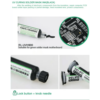 Relife RL-UVH900 Circuit Board UV Curing Solder Mask Ink BLACK