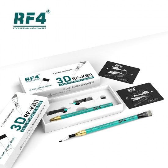 RF4 RF-KB11 3D TIN SCRAPING BLADE AND ANTI-STATIC GLUE REMOVAL BRUSH SET