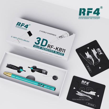 RF4 RF-KB11 3D TIN SCRAPING BLADE AND ANTI-STATIC GLUE REMOVAL BRUSH SET