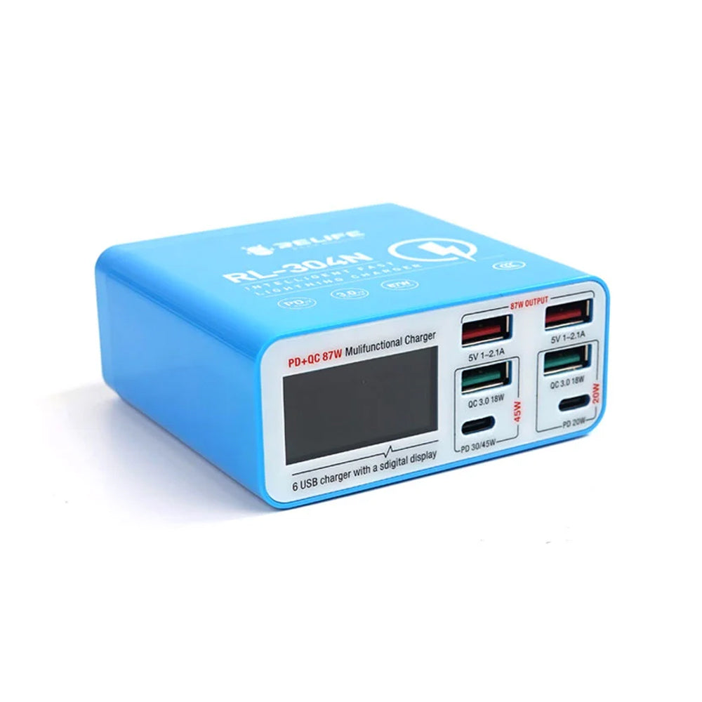 RELIFE Intelligent digital display 6-port charger/wide voltage RL-304N