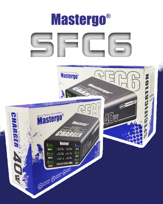 Mastergo® SFC6 – 40W 6 USB Digital Display Charger
