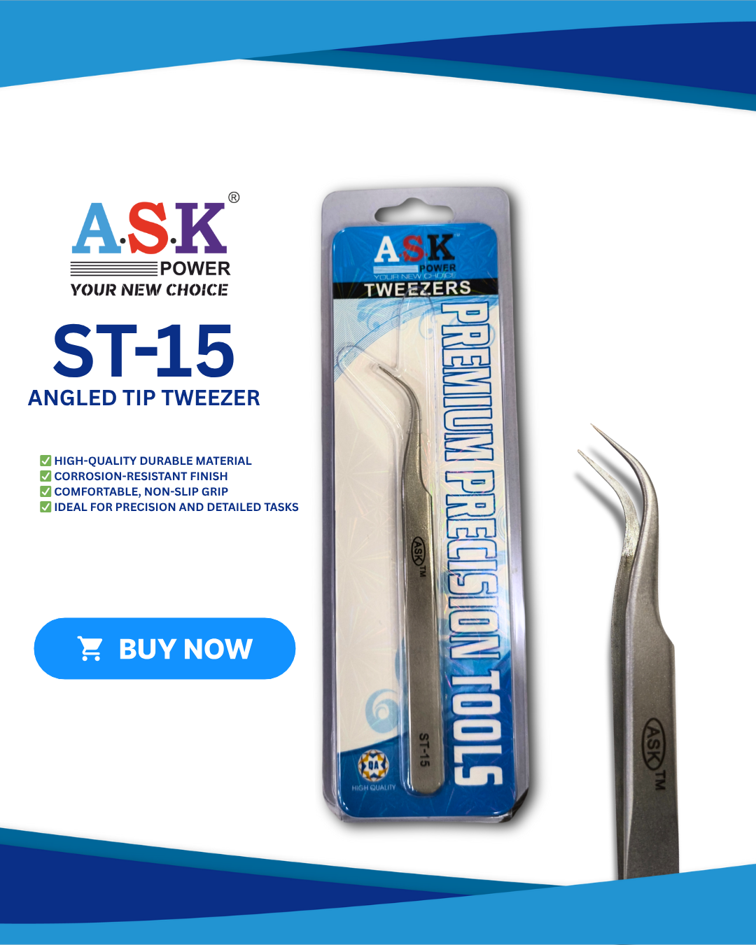 ASK ST-15 Premium Precision Tweezer
