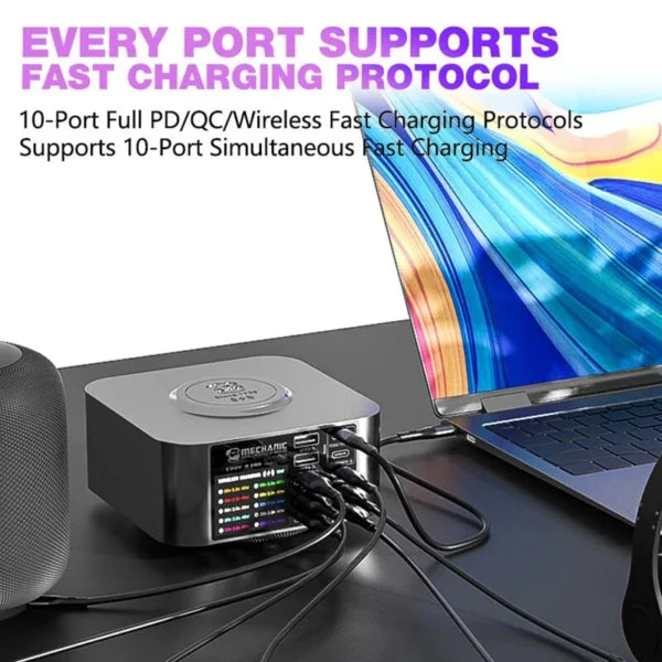 Mechanic X-POWER 10-Port Superfast Desktop Charger – 150Max Output