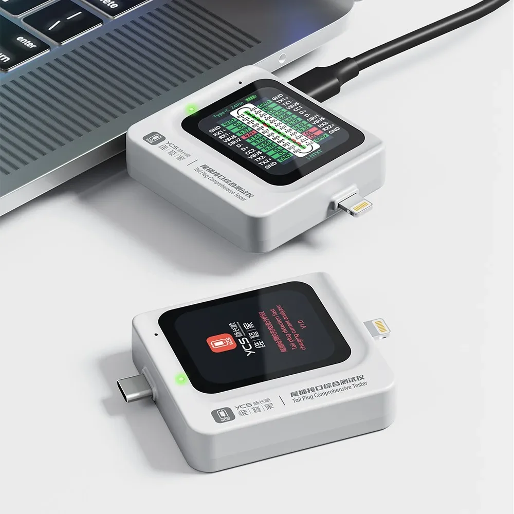 YCS TNS360 Tail Plug Comprehensive Tester Support iPhone & Type-C For Mobile Phone / Laptop