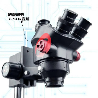 YCS 7050X Trinocular Stereo Mobile Phone Repair Microscope 7X-50X Zoom