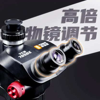 YCS 7050X Trinocular Stereo Mobile Phone Repair Microscope 7X-50X Zoom