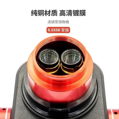 YCS 6558X 6.5X-58X Rotation Trinocular Stereo Zoom Microscope with Big Base